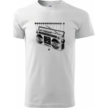 Pánské tričko Nákres starý magnetofon - Triko extra velké (5-8XL) - 6XL ( Bílá )