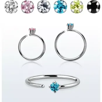 Piercing Kroužek různých průměrů s krystalem SELZ20 (Kroužek různých průměrů s krystalem v různých barvách SELZ20)