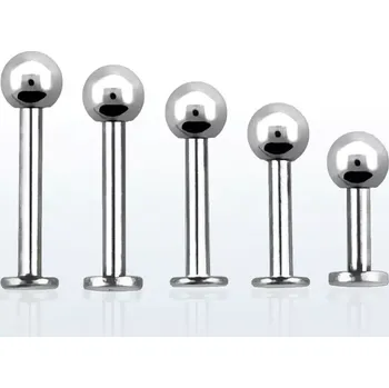 Piercing Labret se kuličkou LBB3 InfinityPierce.cz (Labret z chirurgické oceli 316L s vnitřním závitem, s horní kuličkou LBB3)