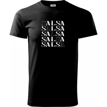 Pánské tričko Salsa nápis - Triko extra velké (5-8XL) - 7XL ( Černá )