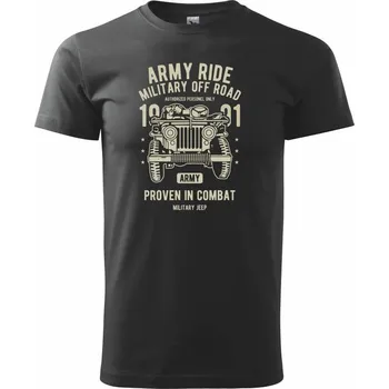 Pánské tričko Army Ride - Triko extra velké (5-8XL) - 8XL ( Černá )