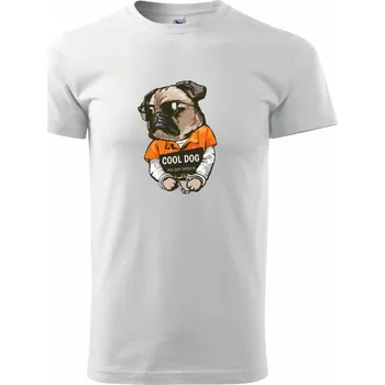 Pánské tričko Mops výtržník - Triko extra velké (5-8XL) - 6XL ( Bílá )