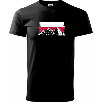 Pánské tričko Polské hory - Triko extra velké (5-8XL) - 6XL ( Černá )
