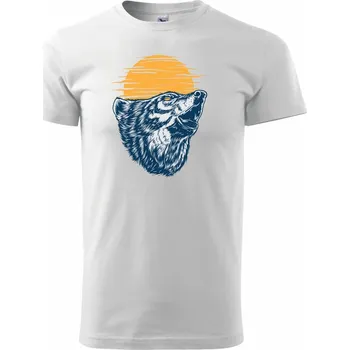 Vyjící vlk - Triko extra velké (5-8XL) - 7XL ( Bílá )