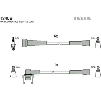Zapalovací kabel Sada kabelů pro zapalování TESLA T840B