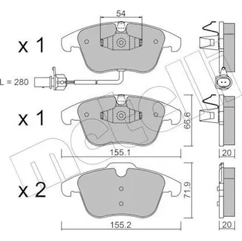 Brzdová destička Sada brzdových destiček, kotoučová brzda METELLI 22-0675-2