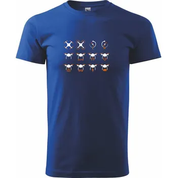 Pánské tričko Dron abeceda - Triko extra velké (5-8XL) - 7XL ( Královská modrá )