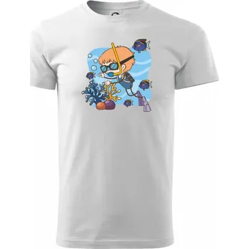 Pánské tričko Potápka kluk - Triko extra velké (5-8XL) - 6XL ( Bílá )