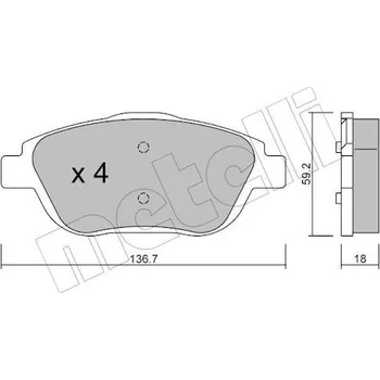 Brzdová destička Sada brzdových destiček, kotoučová brzda METELLI 22-0852-0