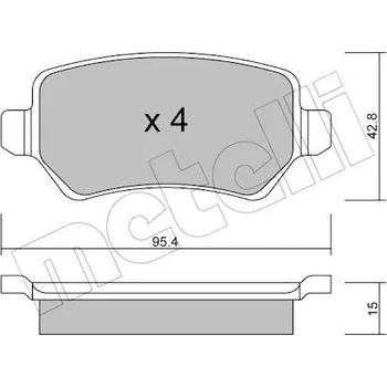 Brzdový systém Sada brzdových destiček, kotoučová brzda METELLI 22-0542-1