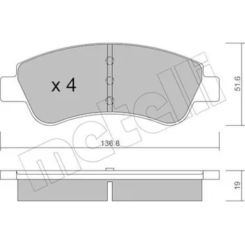 Brzdový systém Sada brzdových destiček, kotoučová brzda METELLI 22-0327-0