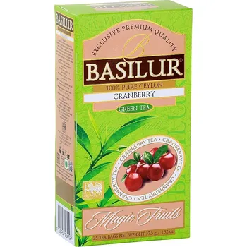 Nápoj BASILUR Magic Green Cranberry nepřebal 25x1,5g