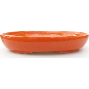 Květináč Keramická bonsai miska 13 x 10 x 2,5 cm oranžová