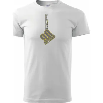 Pánské tričko 90 let na krku řetěz - Triko extra velké (5-8XL) - 6XL ( Bílá )