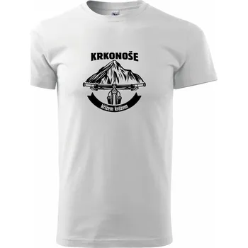 Pánské tričko Krkonoše křížem krážem - Triko extra velké (5-8XL) - 7XL ( Bílá )