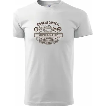 Pánské tričko Big Game Contest Fishing - Triko extra velké (5-8XL) - 7XL ( Bílá )