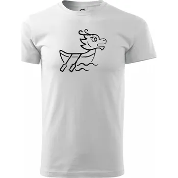 Pánské tričko Dračí loď sprejovaná - Triko extra velké (5-8XL) - 7XL ( Bílá )