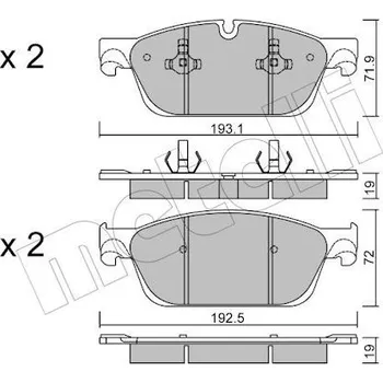 Brzdová destička Sada brzdových destiček, kotoučová brzda METELLI 22-0967-0