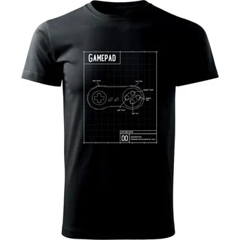 Nákres Gamepad jednoduchý - Triko extra velké (5-8XL) - 6XL ( Černá )