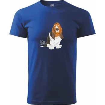 Pánské tričko Baset - like a boss - Triko extra velké (5-8XL) - 8XL ( Královská modrá )