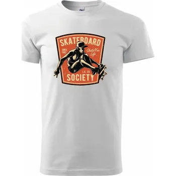 Skateboard Society - Triko extra velké (5-8XL) - 7XL ( Bílá )