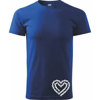 Pánské tričko Cyklo srdce řetěz - Triko extra velké (5-8XL) - 6XL ( Královská modrá )