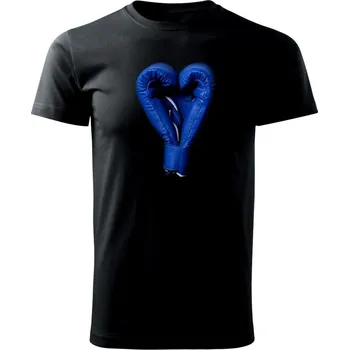Pánské tričko Boxerské rukavice modré - Triko extra velké (5-8XL) - 7XL ( Černá )