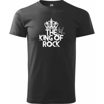 Pánské tričko King of rock - Triko extra velké (5-8XL) - 8XL ( Černá )