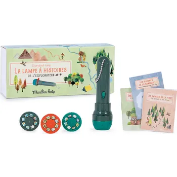 Výuková hračka Moulin Roty Sada promítacích příběhů Divoká zvířata se zápisníky