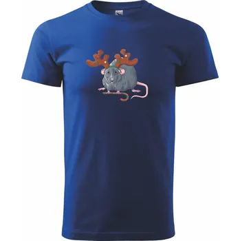 Vánoční myš - Triko extra velké (5-8XL) - 6XL ( Královská modrá )