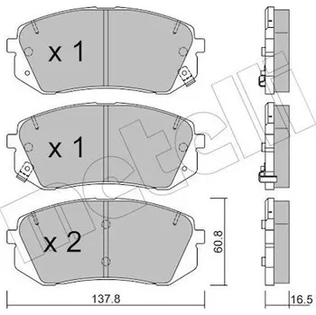 Brzdová destička Sada brzdových destiček, kotoučová brzda METELLI 22-0783-0