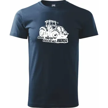 Pánské tričko Holky, traktor stojí víc než mergl - Triko extra velké (5-8XL) - 7XL ( Námořní modrá (velmi tmavá - téměř černá) )