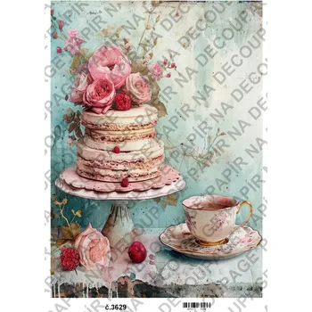 Umělecký papír Rýžový a soft papír na decoupage - Zátiší vintage - KB03629 Materiál: Soft, Rozměr: A4