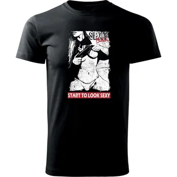 Pánské tričko Start to Look Sexy - Triko extra velké (5-8XL) - 7XL ( Černá )