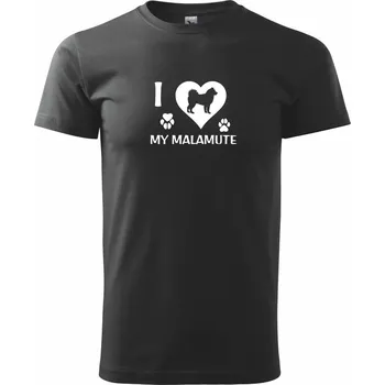 I Love My Malamute - Triko extra velké (5-8XL) - 8XL ( Černá )