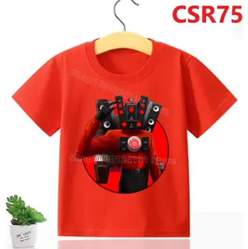 Dívčí tričko Roblox Dětské bavlněné triko s motivem Skibidi Toilet - modré/červené Motiv: CSR75, Velikost: 150