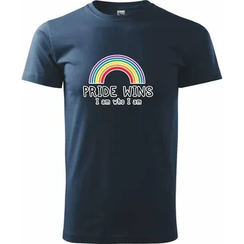 Pánské tričko Pride wins i am who i am - Triko extra velké (5-8XL) - 7XL ( Námořní modrá (velmi tmavá - téměř černá) )