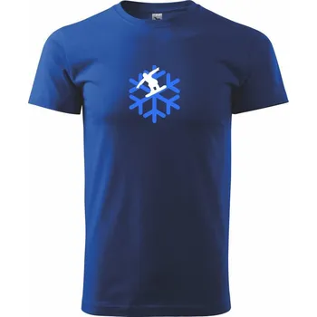 Pánské tričko Snowboard vločka - Triko extra velké (5-8XL) - 8XL ( Královská modrá )