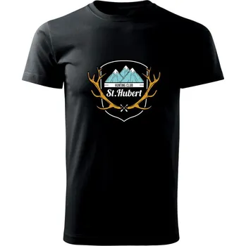 Pánské tričko Erb - St. Hubert - Triko extra velké (5-8XL) - 8XL ( Černá )