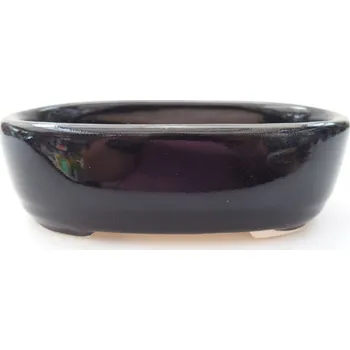 Květináč Keramická bonsai miska 13 x 9 x 4 cm černá