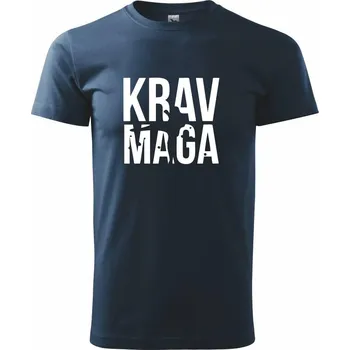 Pánské tričko Nápis Krav Maga - Triko extra velké (5-8XL) - 7XL ( Námořní modrá (téměř černá) )