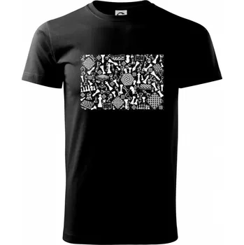 Pánské tričko Šachy obdélník - Triko extra velké (5-8XL) - 6XL ( Černá )