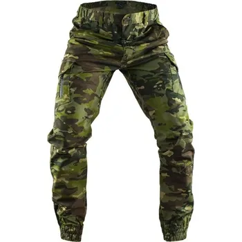 Pánské tmavě zelené maskáčové taktické cargo kalhoty Outdoorové pracovní kalhoty Turistické kalhoty s kapsami Odolné pohodlné kalhoty M