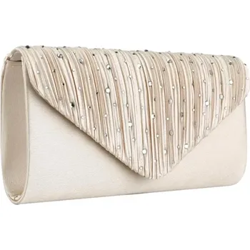 Plesová kabelka - psaníčko PS93Be (Módní dámská večerní kabelka 22 x 12 x 4,5 cm, béžová, kovový řetízek )