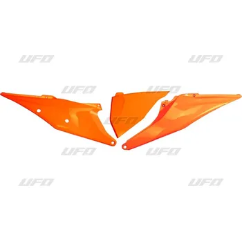 UFO boční tabulky na startovací číslo KTM SX/SXF(SX-F) 125/150/250/350/450 19-22, EXC 125 20-21, EXC/EXCF(EXC-F) 150/250/300/350/450/500 TPI 20-2023 s krytem vzduchového filtru barva oranžová fluorescenční (UFO boční tabulky na startovací číslo KTM)