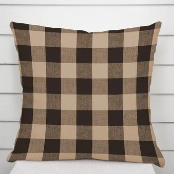 Povlak na dekorativní polštářek Bavlněný povlak na polštář Olivia OL-017 Hnědo-béžová kostka velká 40 x 40 cm
