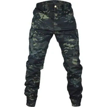 Pánské kalhoty Pánské tmavé maskáčové taktické cargo kalhoty Outdoorové pracovní kalhoty Turistické kalhoty s kapsami Odolné pohodlné kalhoty M