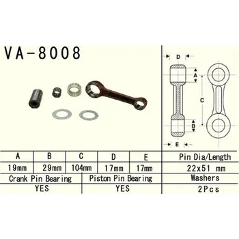 VESRAH ojniční sada KAWASAKI KX 125 (KX125) 98-02 (VA8008) vyrobeno v Japonsku (VESRAH ojniční sada KAWASAKI KX 125 (KX125) 98-02 (VA8008) vyrobeno v Japonsku)