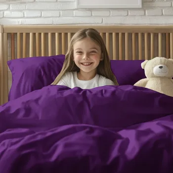 Povlečení Dětské bavlněné povlečení do postýlky Moni MO-056 Fialové Do postýlky 90x130 a 40x60 cm