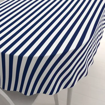 ubrus Bavlněný oválný ubrus Sandra SA-619 Modro-bílé námořnické pruhy 50x100 cm